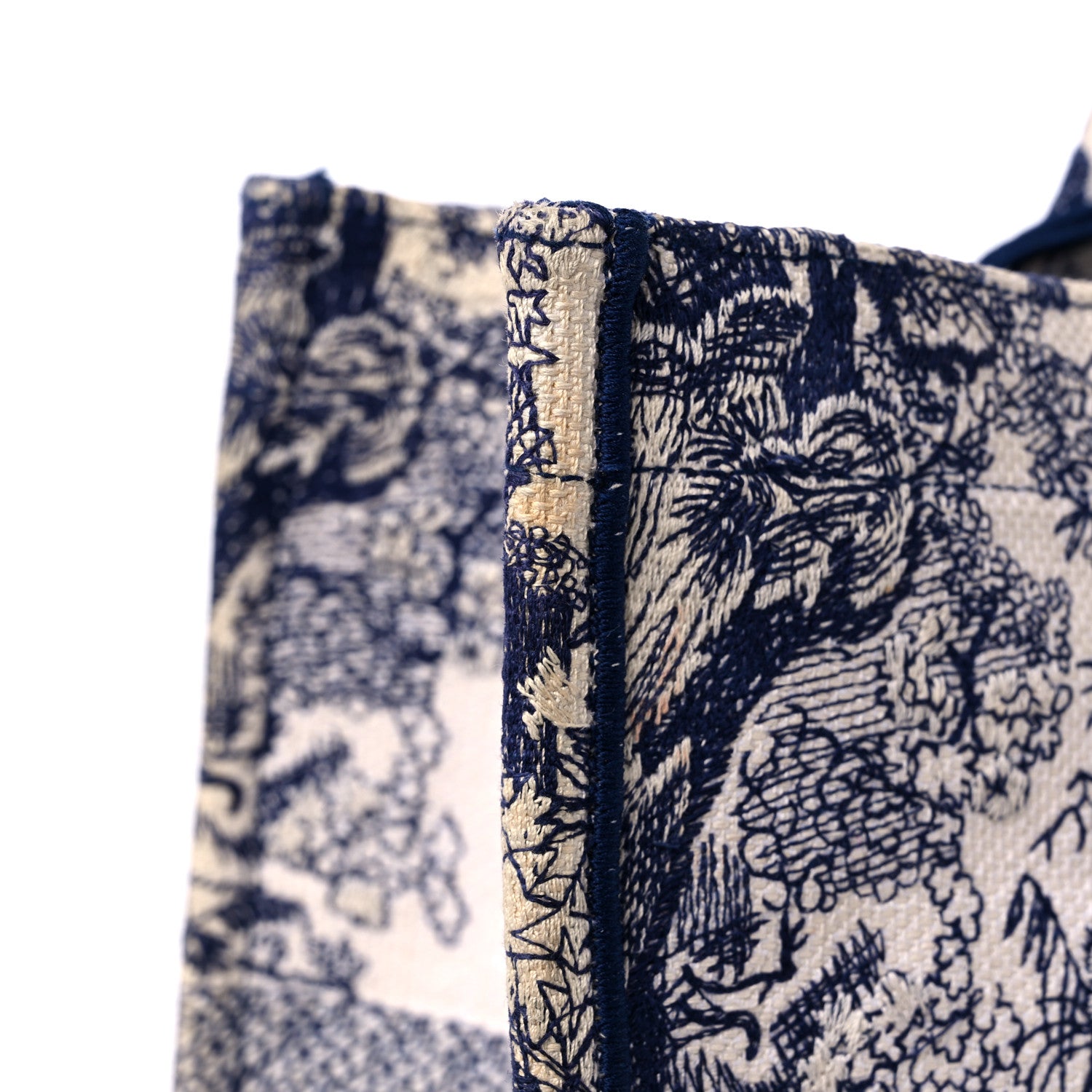 Christian Dior Canvas Embroidered Large Dioriviera Toile De Jouy Book Tote Blue 16 of 16