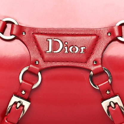 Christian Dior Glazed Calfskin Bondage Wristlet Clutch Rouge 8 of 14