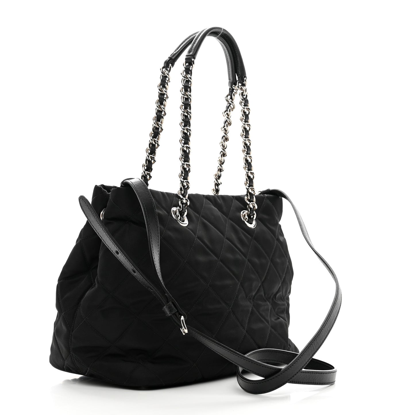 Nylon Tessuto Impuntu Quilted Tote Black