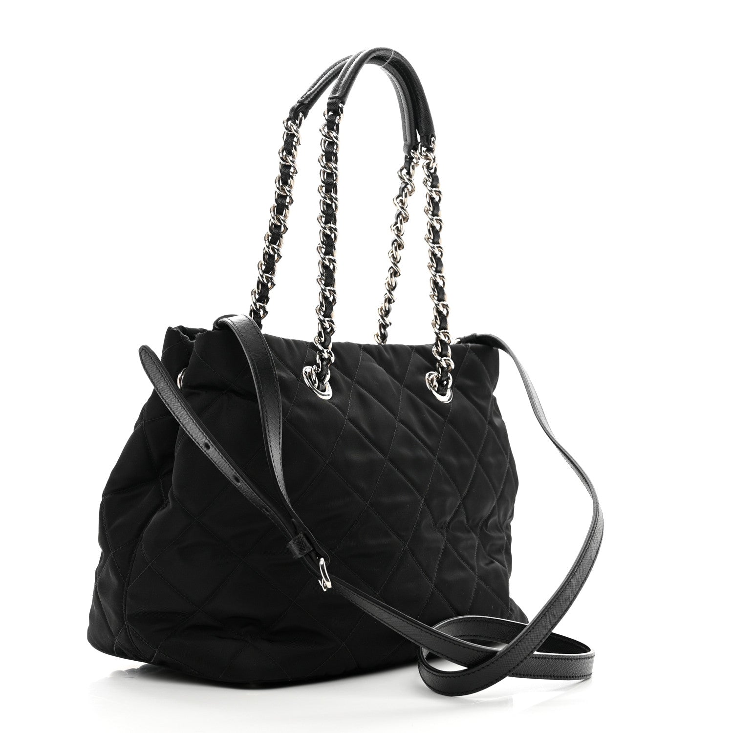 Prada Nylon Tessuto Impuntu Quilted Tote Black 3 of 9