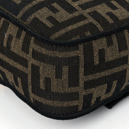 Fendi Fabric Jacquard FF 1974 Medium Baguette Tobacco Moro Black 10 of 12