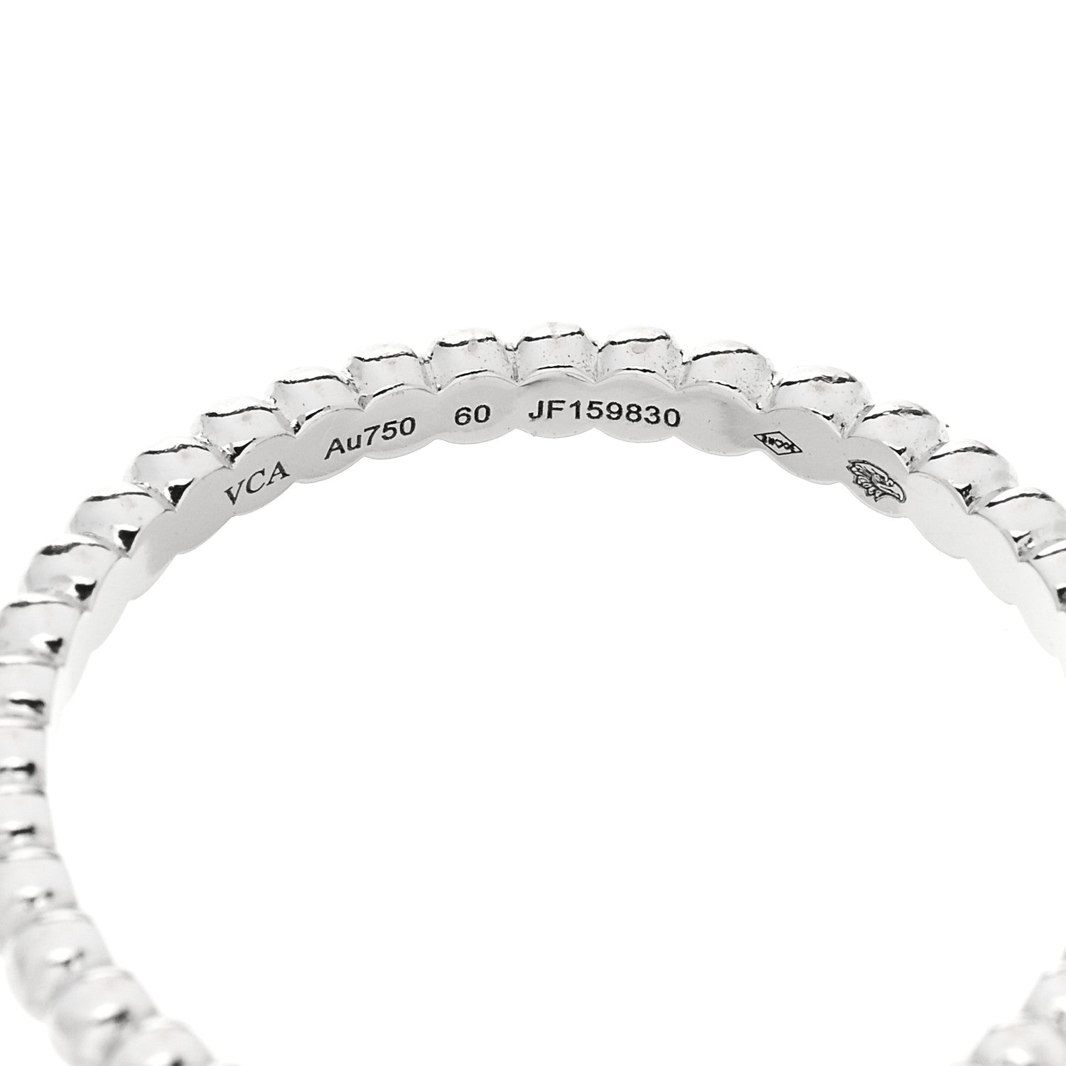 Van Cleef & Arpels 18K White Gold Small Perlee Ring 60 9 4 of 5