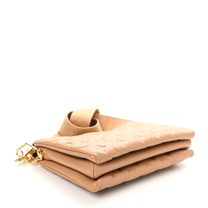 Louis Vuitton Lambskin Embossed Monogram Coussin PM Camel 4 of 9