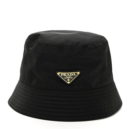 Prada Re-Nylon Metal Triangle Logo Womens Bucket Hat S Black 4 of 8