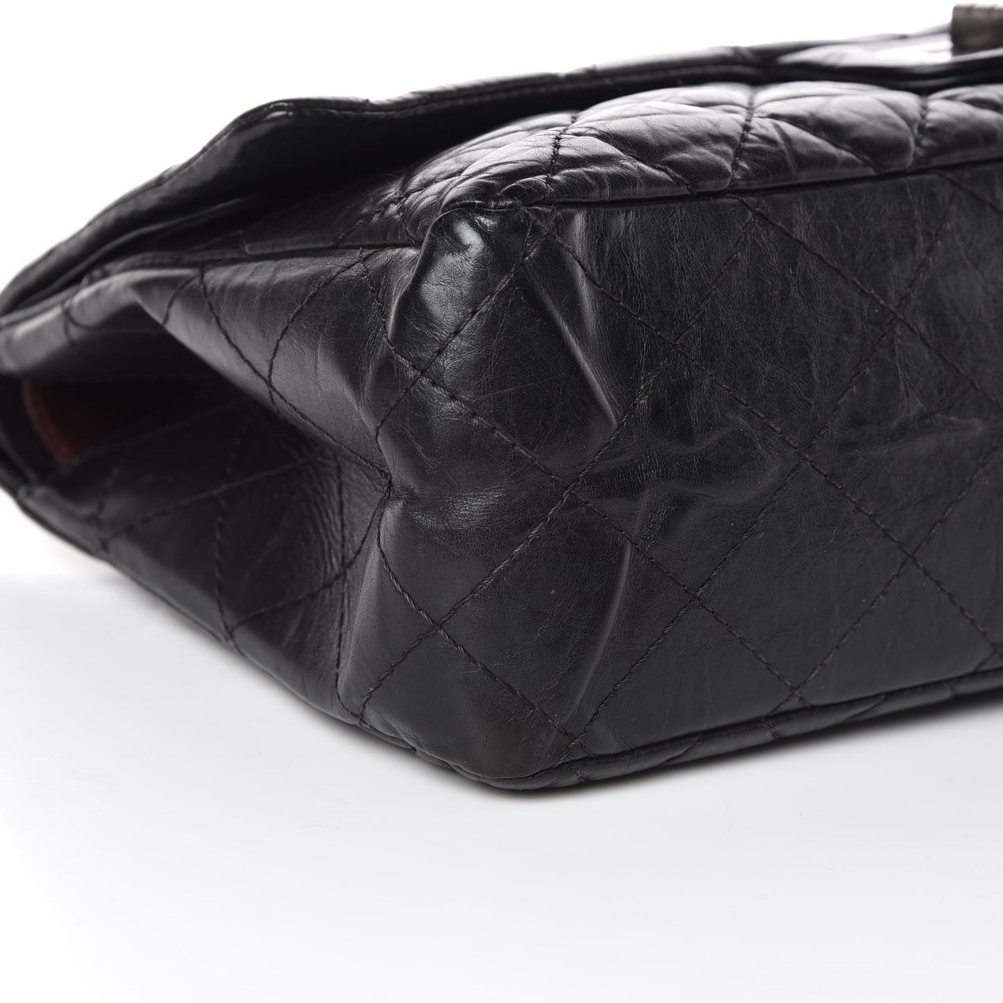 Aged Calfskin Quilted 2.55 Reissue 227 Flap Black