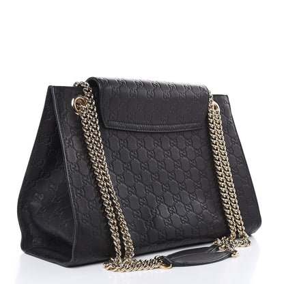 Gucci Guccissima Large Emily Chain Shoulder Bag Black 3 of 16