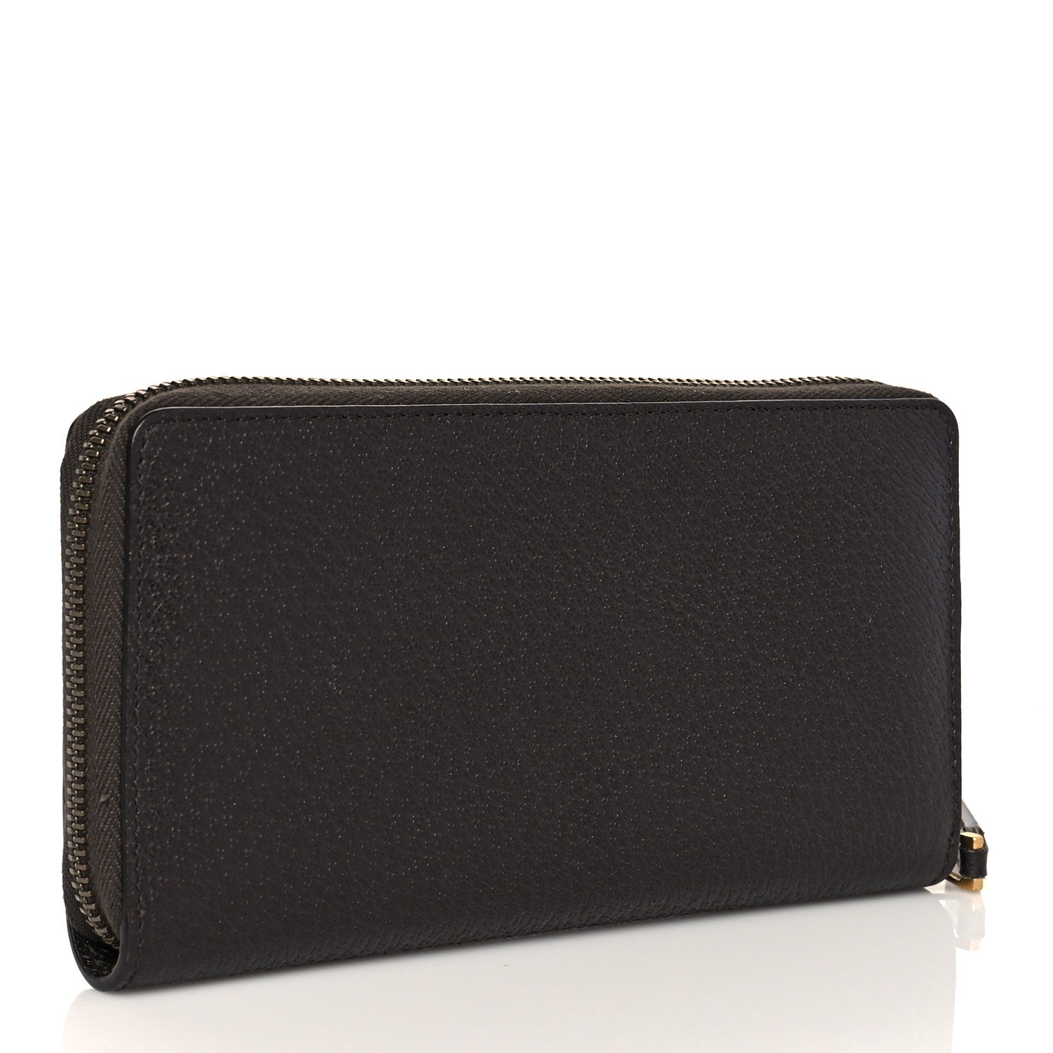 Gucci Dollar Calfskin Boar Effect GG Marmont Zip Around Wallet Dark Cocoa 3 of 7