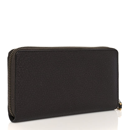 Gucci Dollar Calfskin Boar Effect GG Marmont Zip Around Wallet Dark Cocoa 3 of 7