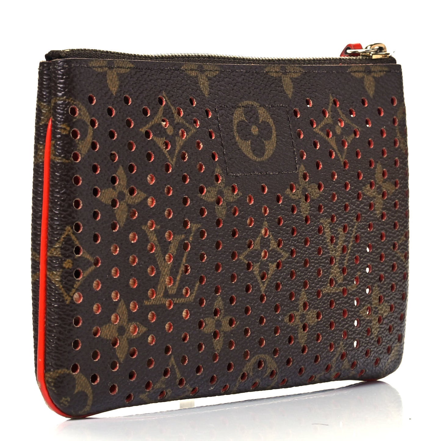 Monogram Perforated Pochette Plat Orange