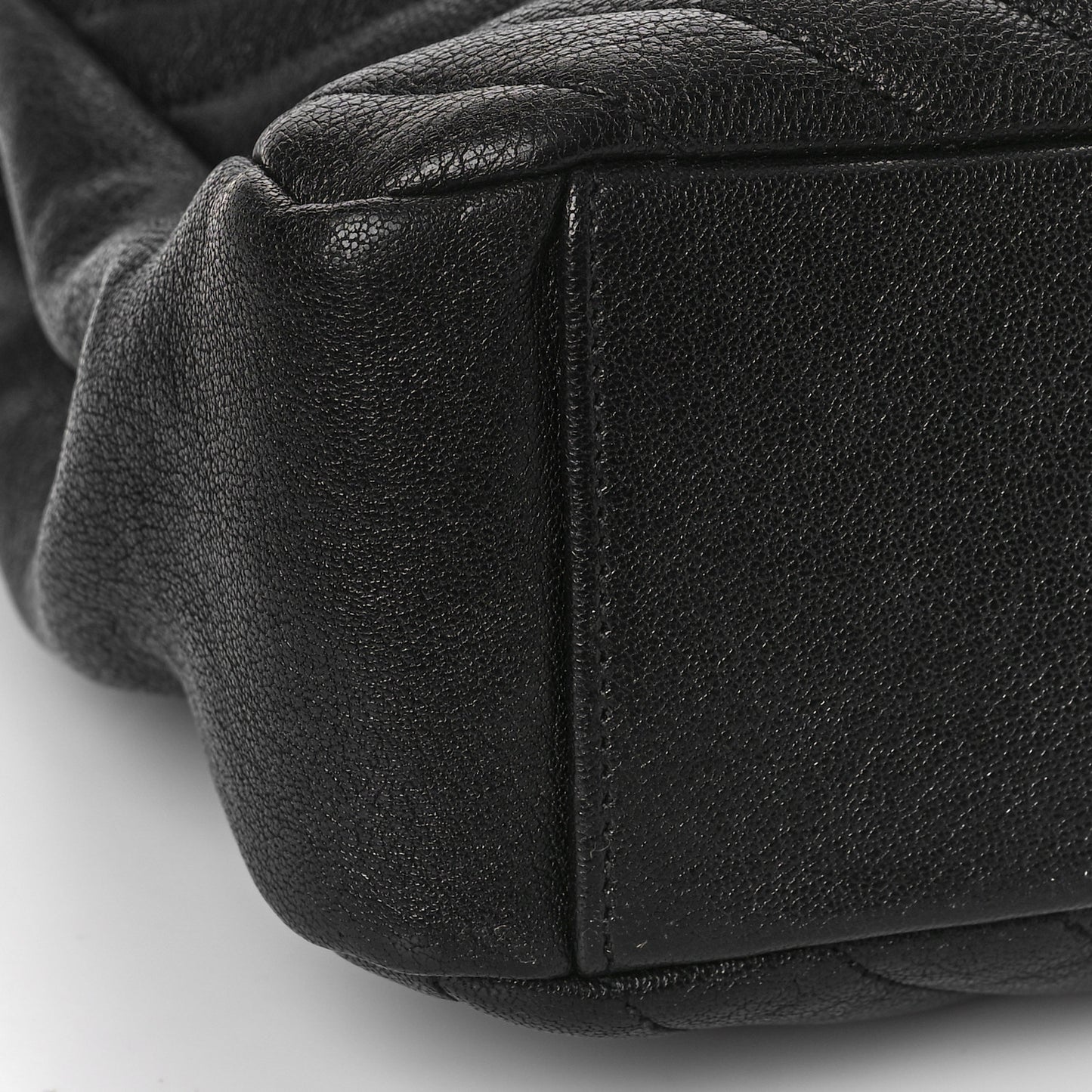 Sheepskin Matelasse Chevron Monogram Large College Satchel Black