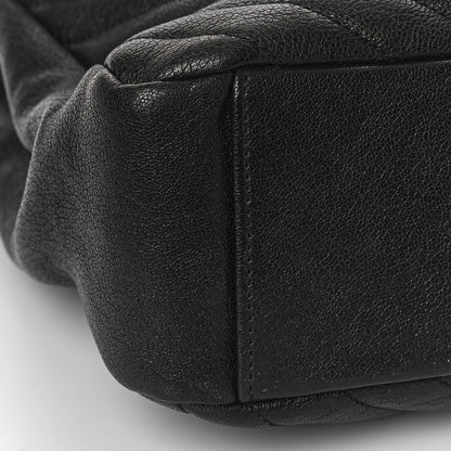 Saint Laurent Sheepskin Matelasse Chevron Monogram Large College Satchel Black 7 of 8