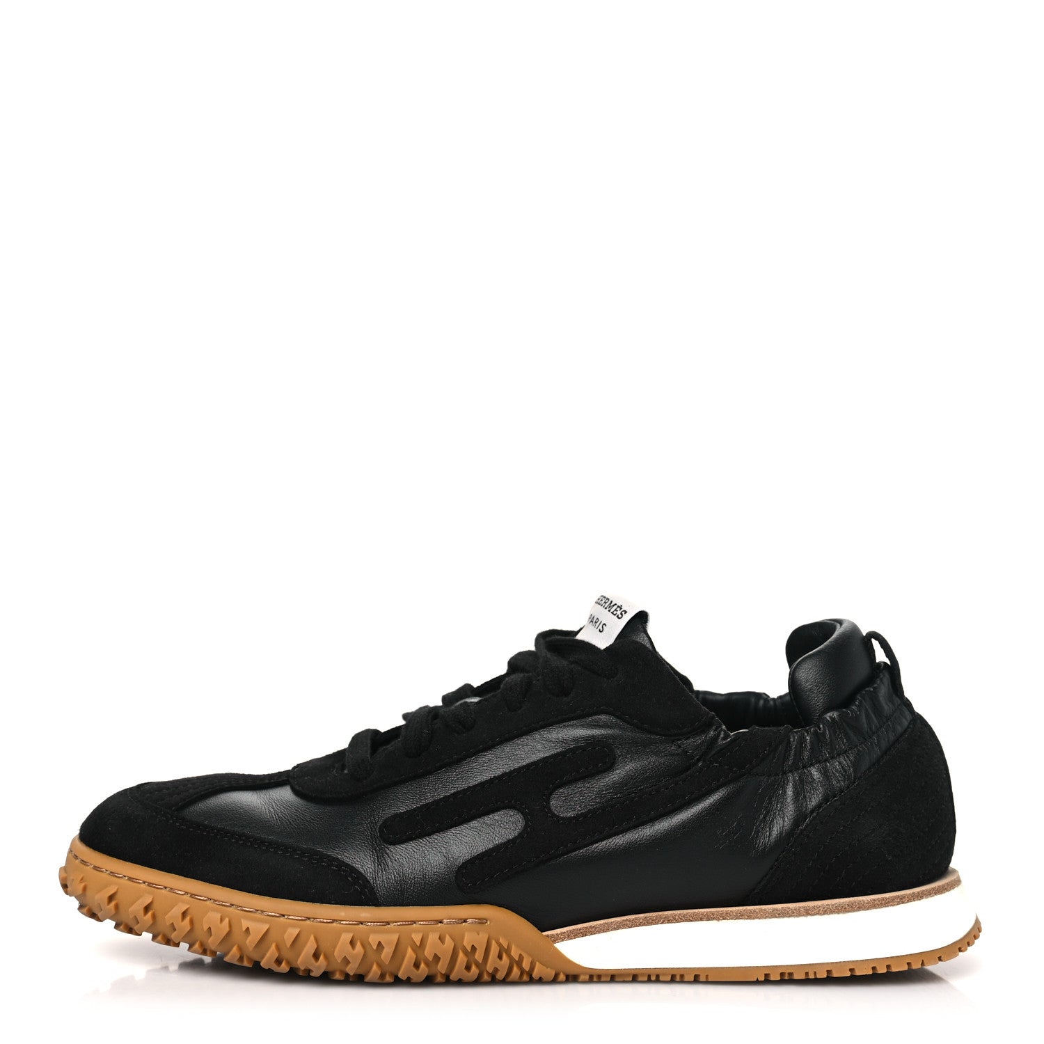 Hermes Nappa Suede Goatskin Jet Sneakers 37.5 Black 1 of 9