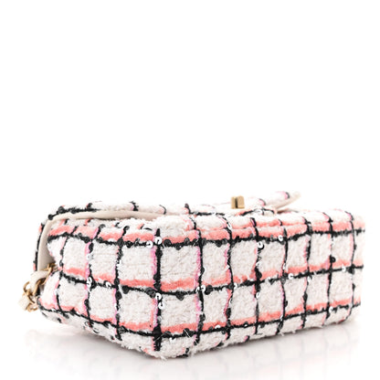 Chanel Tweed Quilted Mini Rectangular Flap White Multicolor 4 of 11