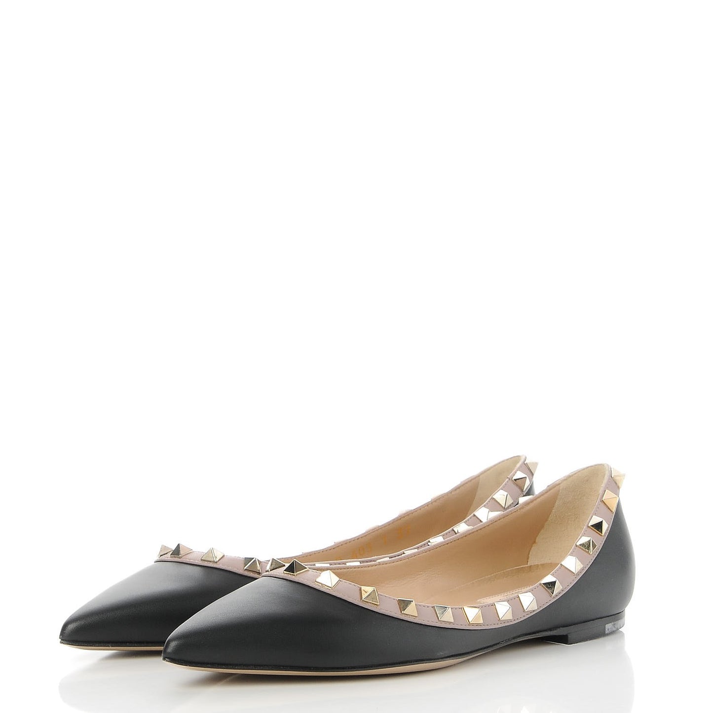 Nappa Rockstud Ballerina Flats 37 Black Poudre