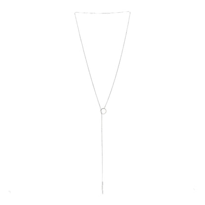 Gucci 18K White Gold Diamond Link to Love Lariat Necklace 3 of 4