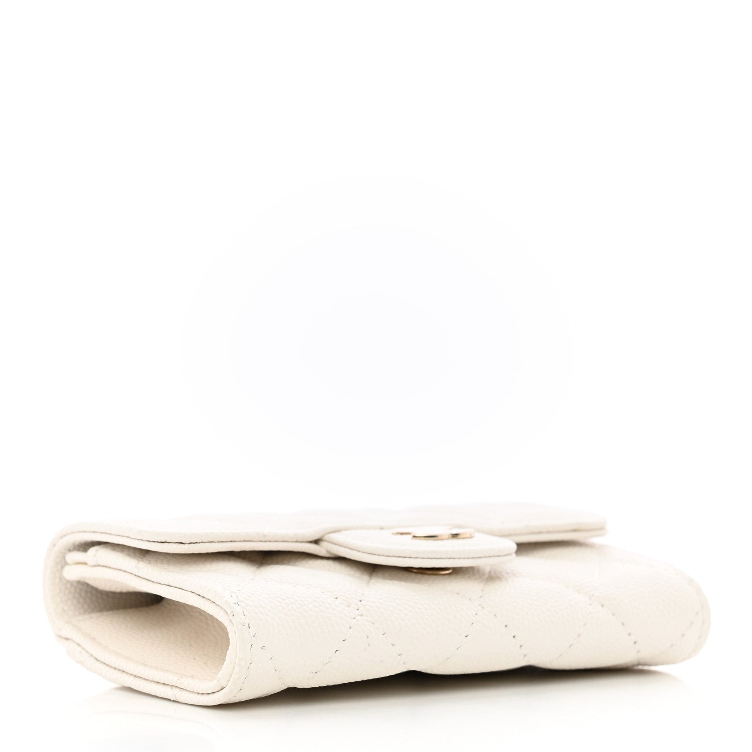 Chanel Caviar Quilted Flap Card Holder Wallet White 4 of 10