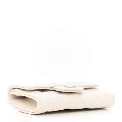 Chanel Caviar Quilted Flap Card Holder Wallet White 4 of 10