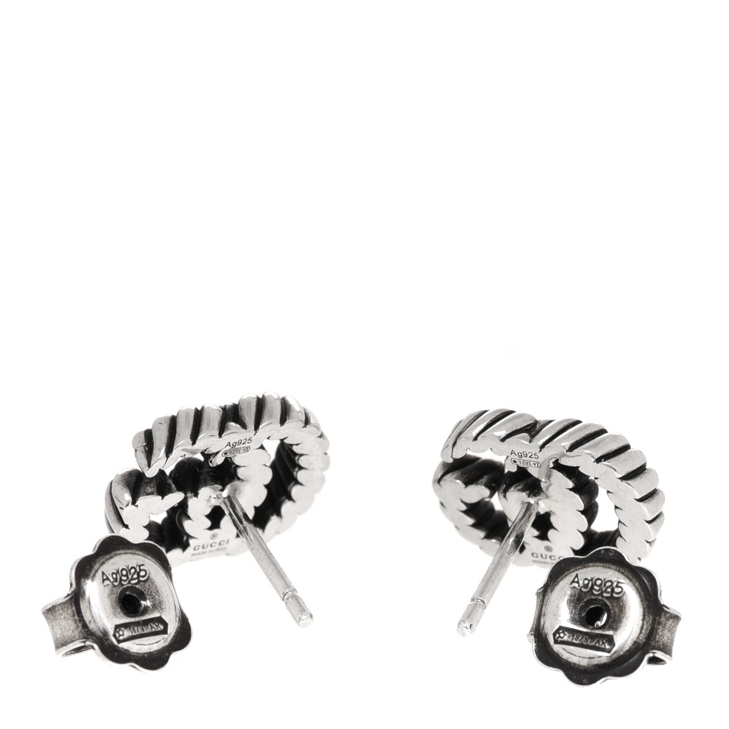 Gucci Sterling Silver Torchon Double G Earrings 5 of 5