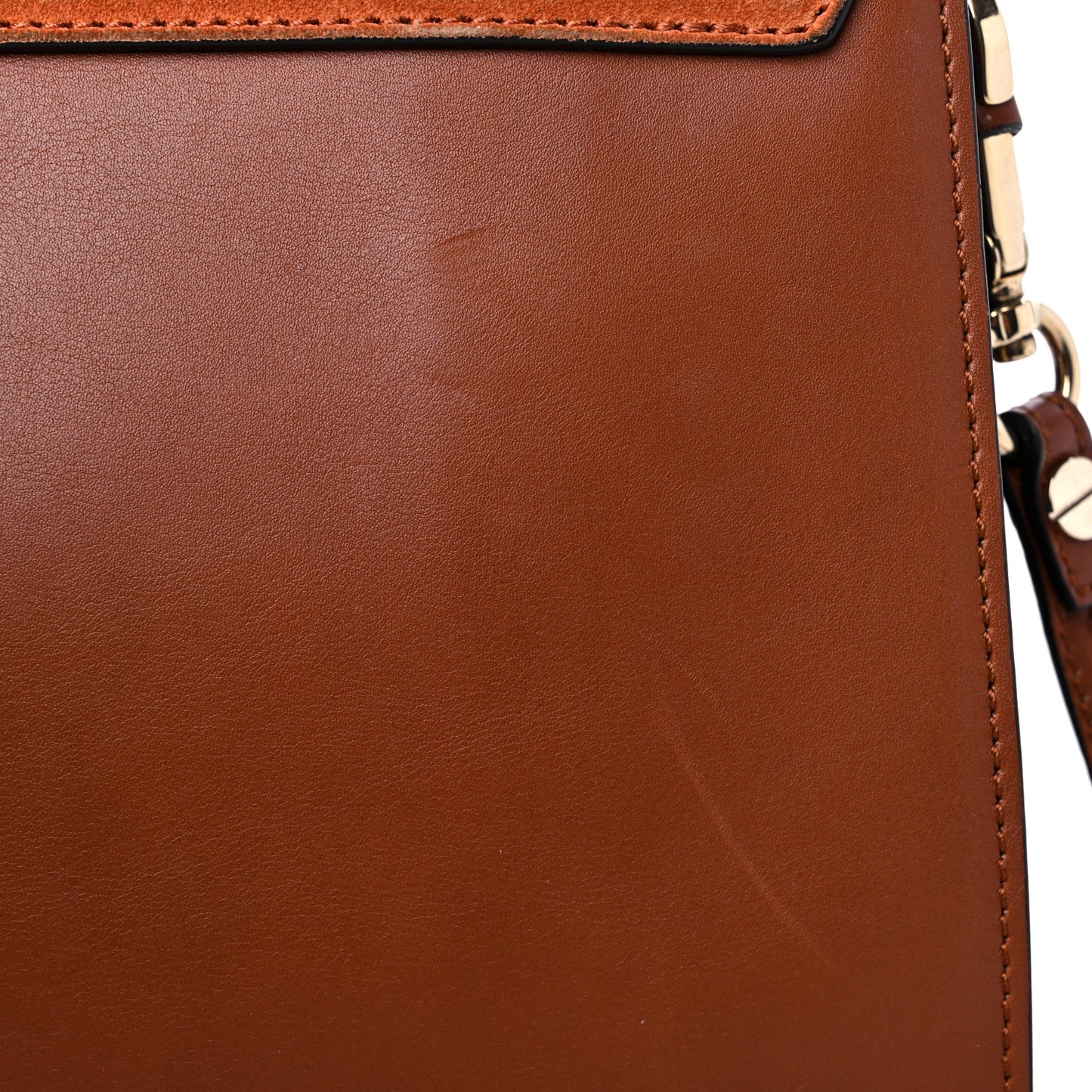 Suede Calfskin Medium Faye Shoulder Bag Tobacco