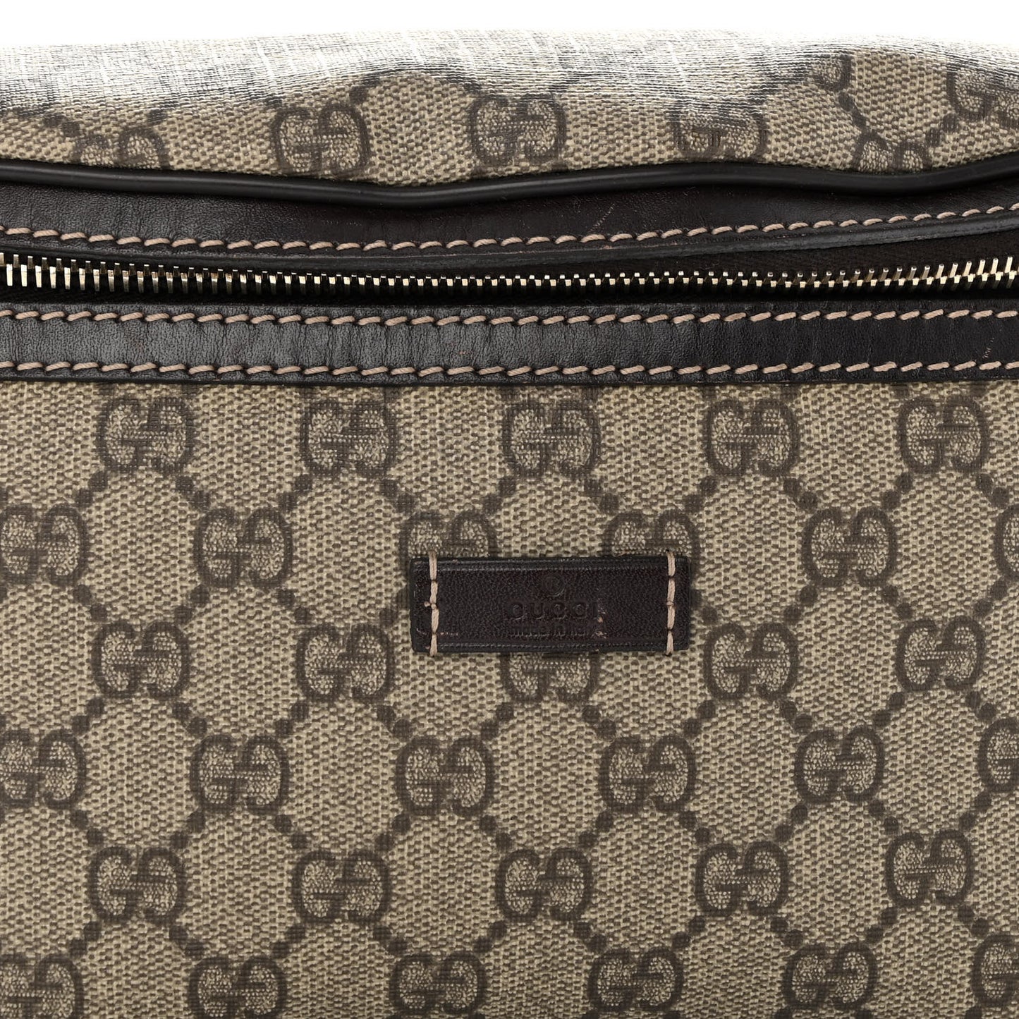 GG Supreme Monogram Belt Bag Dark Brown