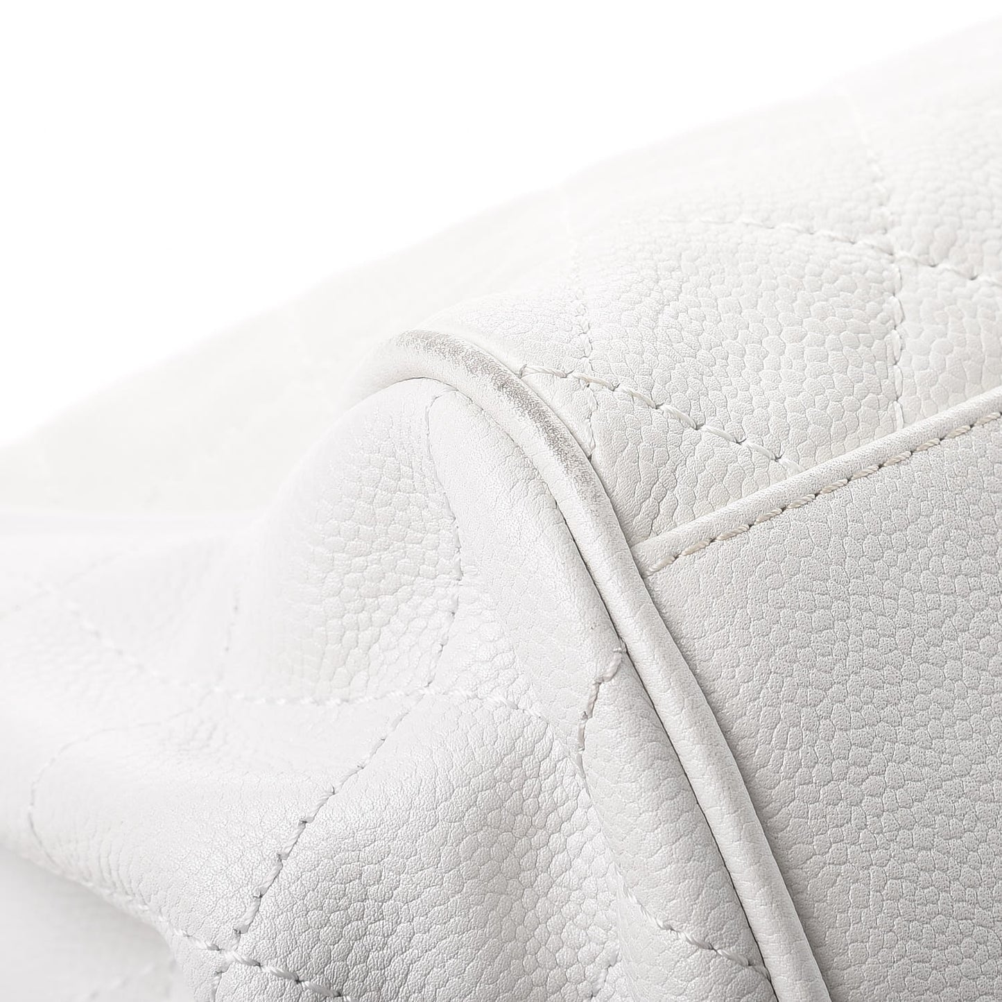 Caviar Quilted Timeless Accordion Flap White