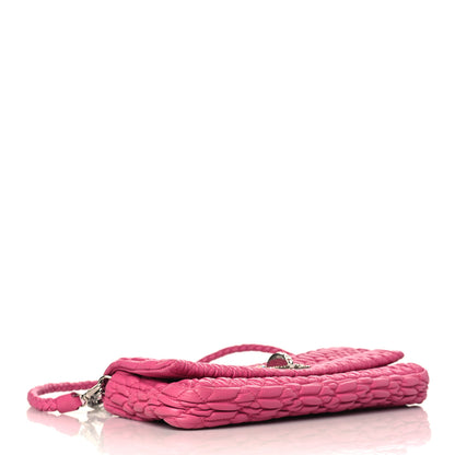 Miu Miu Nappa Matelasse Crystal Flap Clutch Fuxia 3 of 9
