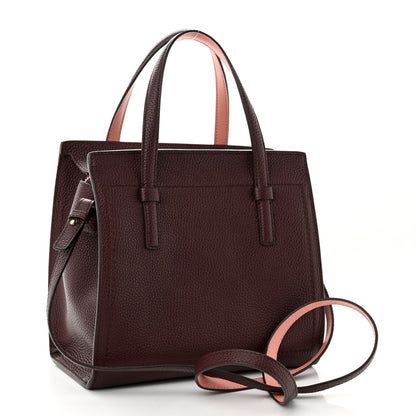 Salvatore Ferragamo Hammered Calfskin Double Handle Small Amy Tote Red 3 of 9
