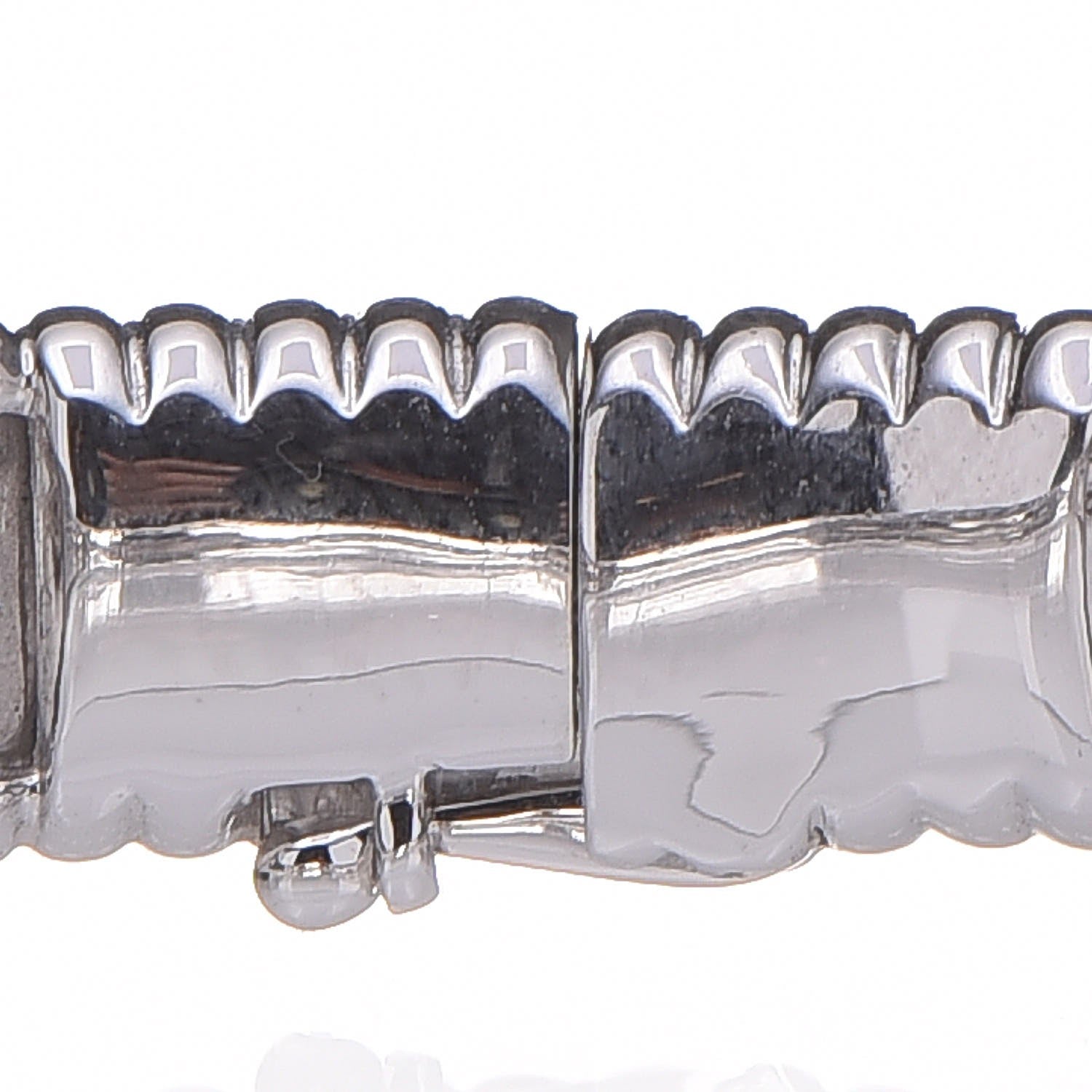 Van Cleef & Arpels 18K White Gold Perlee Signature Bangle Bracelet M 7 of 8