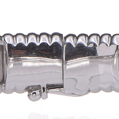 Van Cleef & Arpels 18K White Gold Perlee Signature Bangle Bracelet M 7 of 8