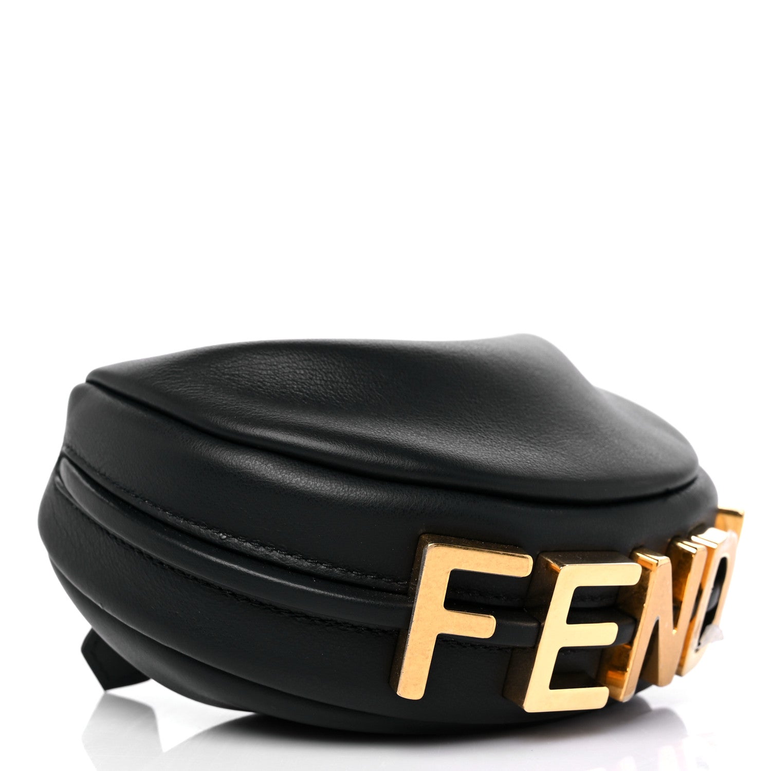 Fendi Vitello Grace Matte Nano Fendigraphy Hobo Charm Black 4 of 14