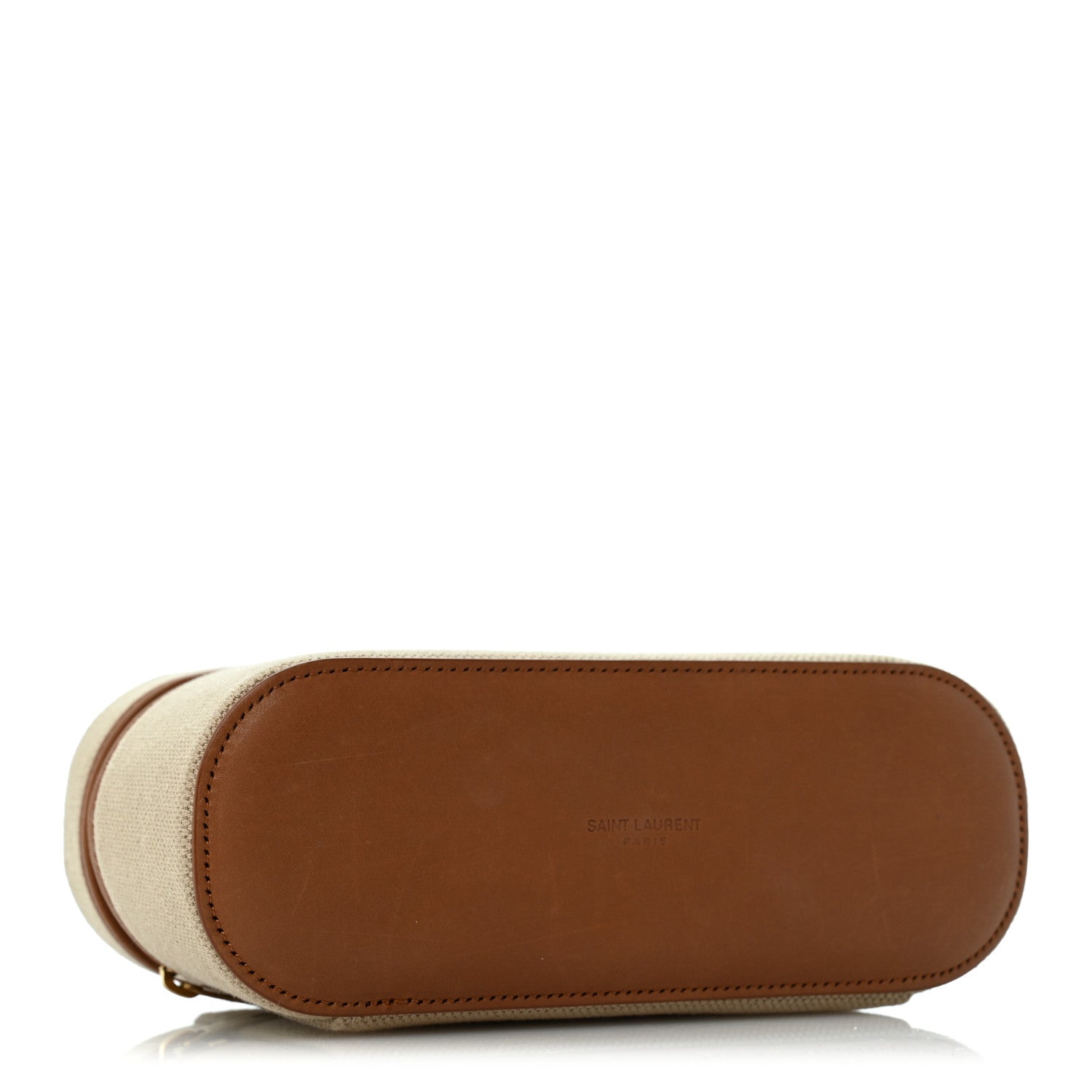 Saint Laurent Canvas Calfskin Mini Gaby Vanity Case Desert Dust Brick 4 of 12