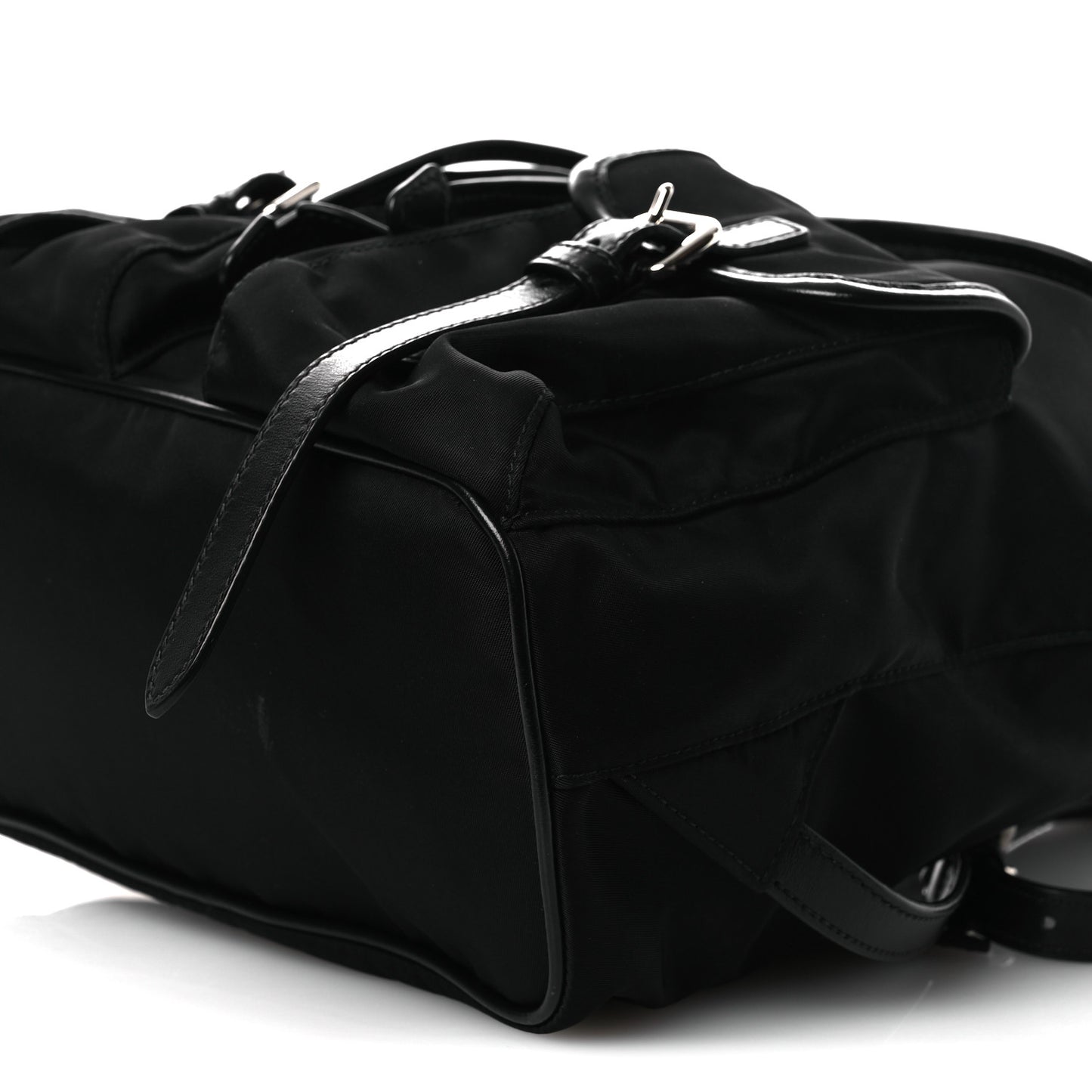 Tessuto Nylon Soft Calfskin Backpack Black
