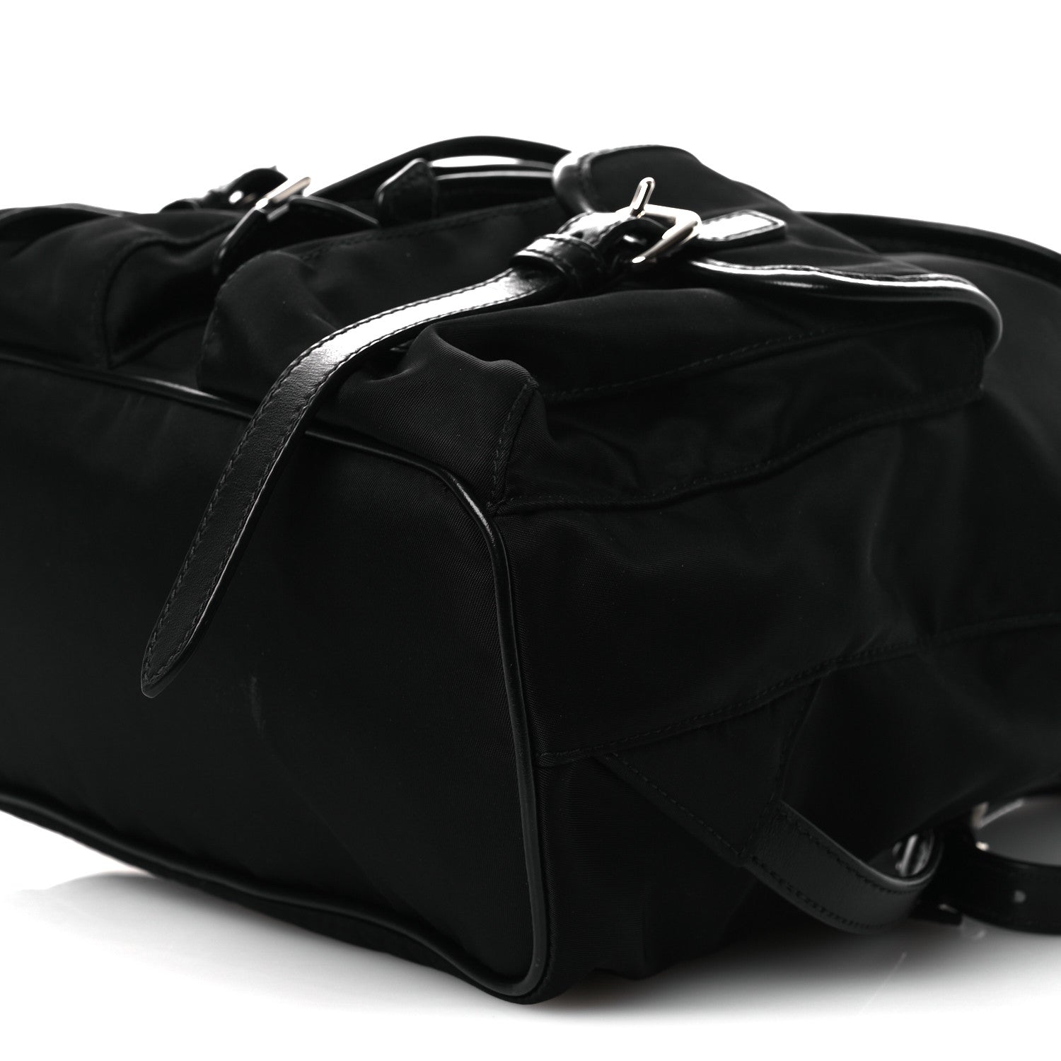 Prada Tessuto Nylon Soft Calfskin Backpack Black 9 of 10