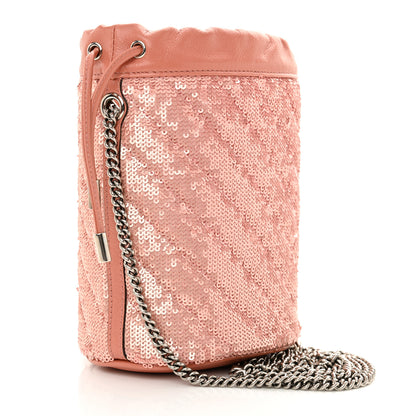 Gucci Sequin Mini GG Marmont 2.0 Bucket Bag Pink 3 of 11