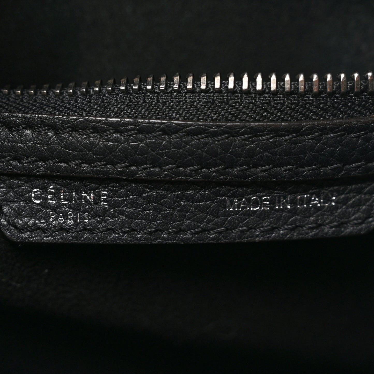 Drummed Calfskin Micro Luggage Black Black