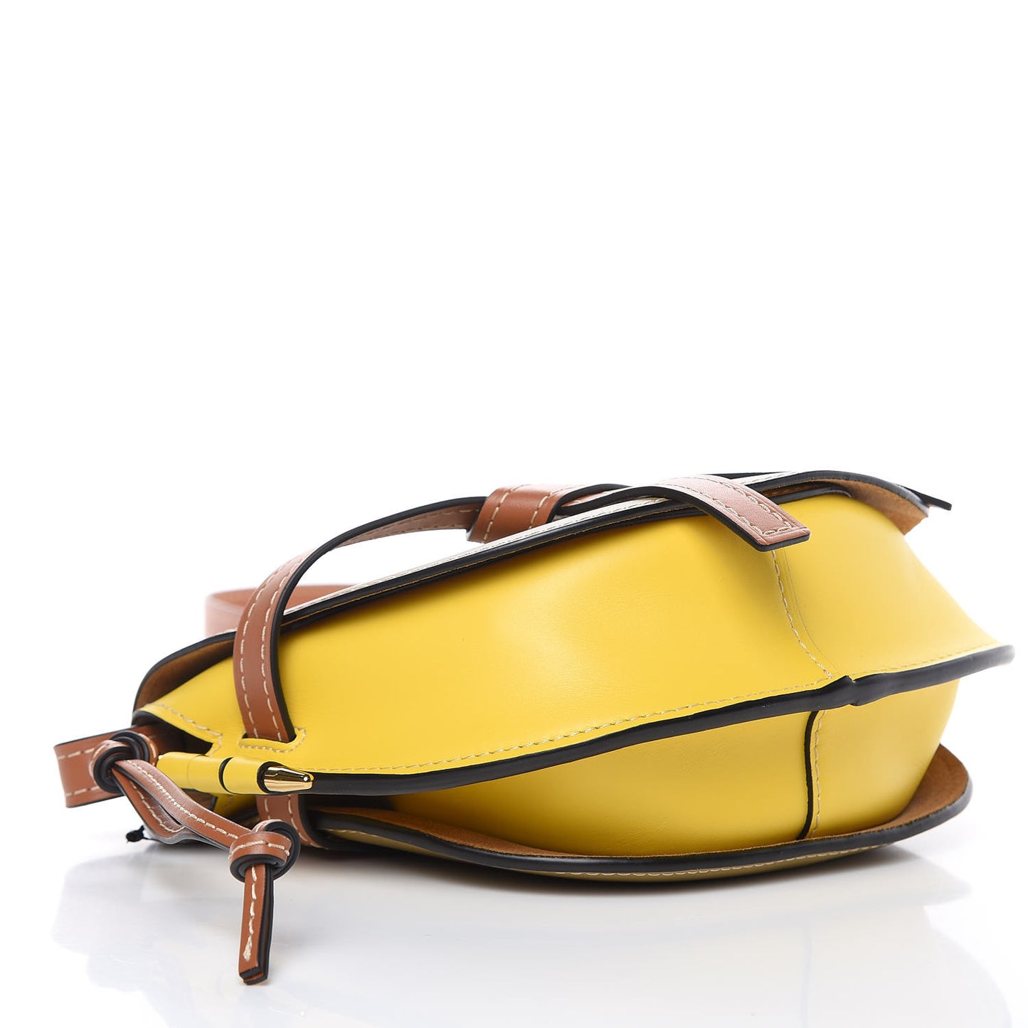 Calfskin Small Gate Crossbody Bag Mocca Yellow Pecan