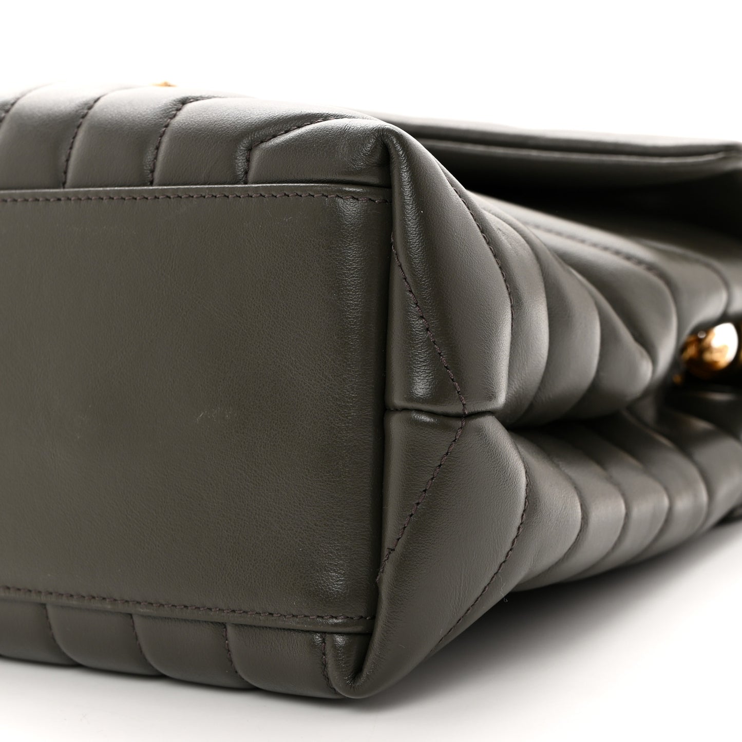 Calfskin Y Quilted Monogram Medium Loulou Chain Satchel Pebble