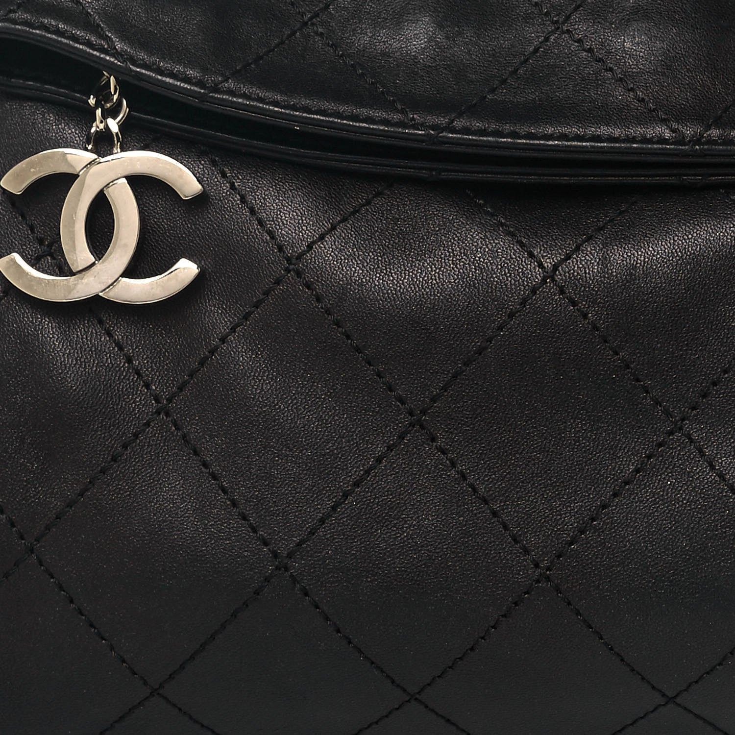 Chanel Lambskin Stitched Medium Ultimate Soft Tote Black 8 of 12