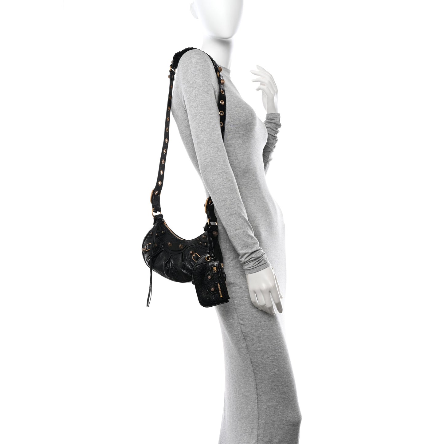 Agneau Arena Le Cagole Shoulder Bag XS Black