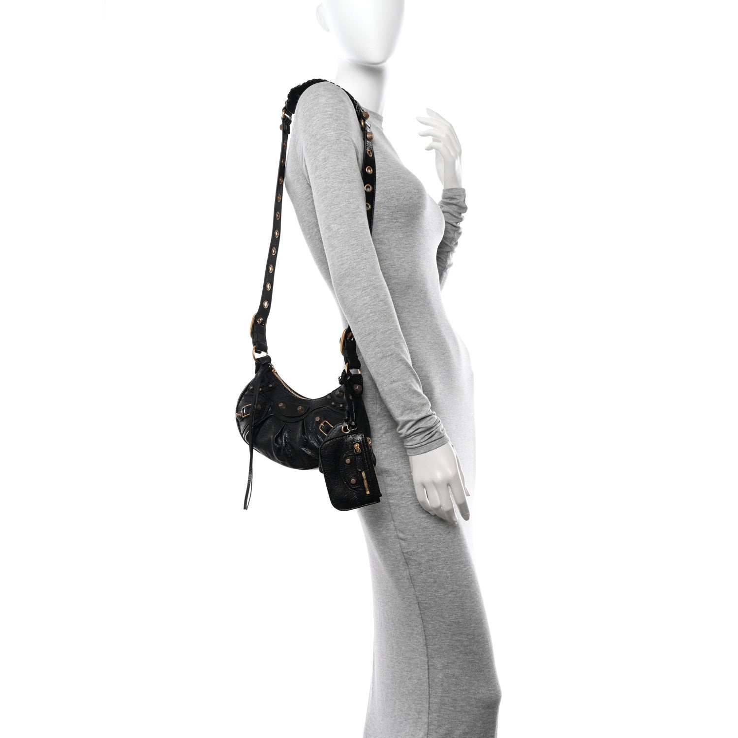 Balenciaga Agneau Arena Le Cagole Shoulder Bag XS Black 2 of 10