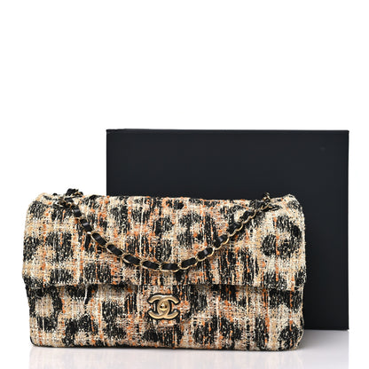 Chanel Tweed Mixed Fibers Leopard Print Small Souplissimo Maxi Flap Brown Black White 10 of 10