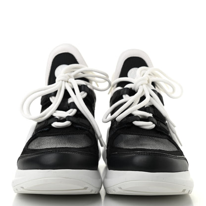 Louis Vuitton Calfskin Technical Nylon Damier Graphite LV Archlight Sneakers 36 Black White 2 of 11