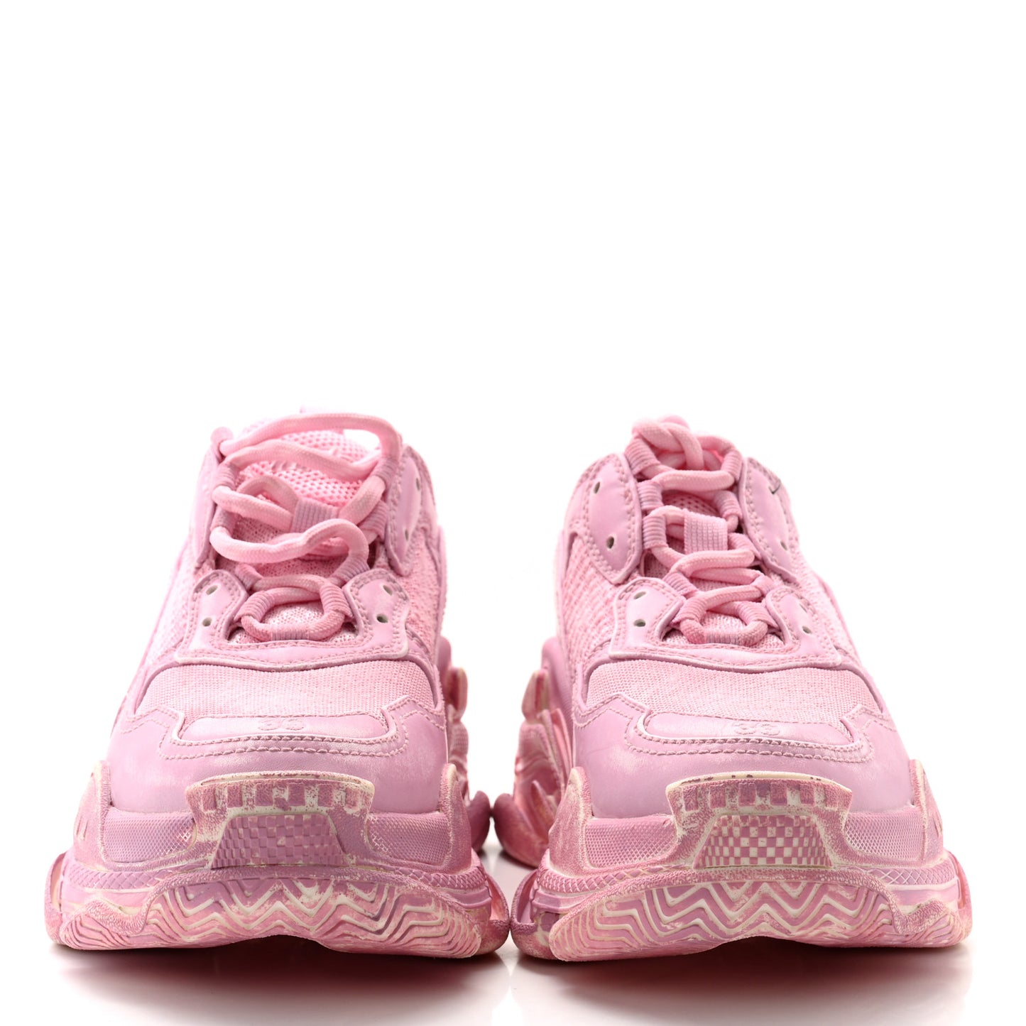 Fabric Mesh Distressed Womens Triple S Sneakers 36 Pink