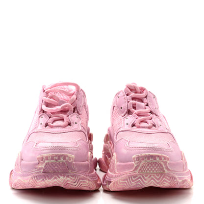 Balenciaga Fabric Mesh Distressed Womens Triple S Sneakers 36 Pink 2 of 8