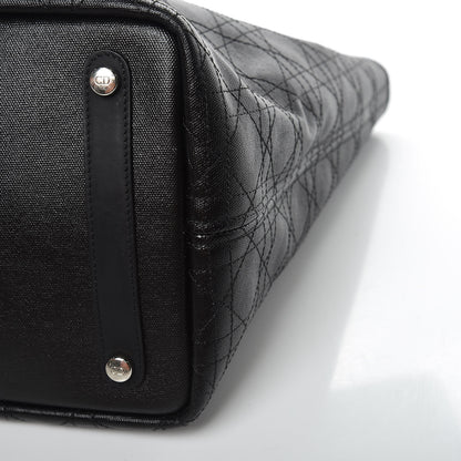 Christian Dior Coated Canvas Cannage Large Panarea Tote Black 9 of 9