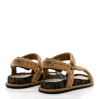 Fendi Fabric Jacquard FF Braided Fendi Feel 25mm Sandals 40 Sughero Black Tabacco 4 of 8