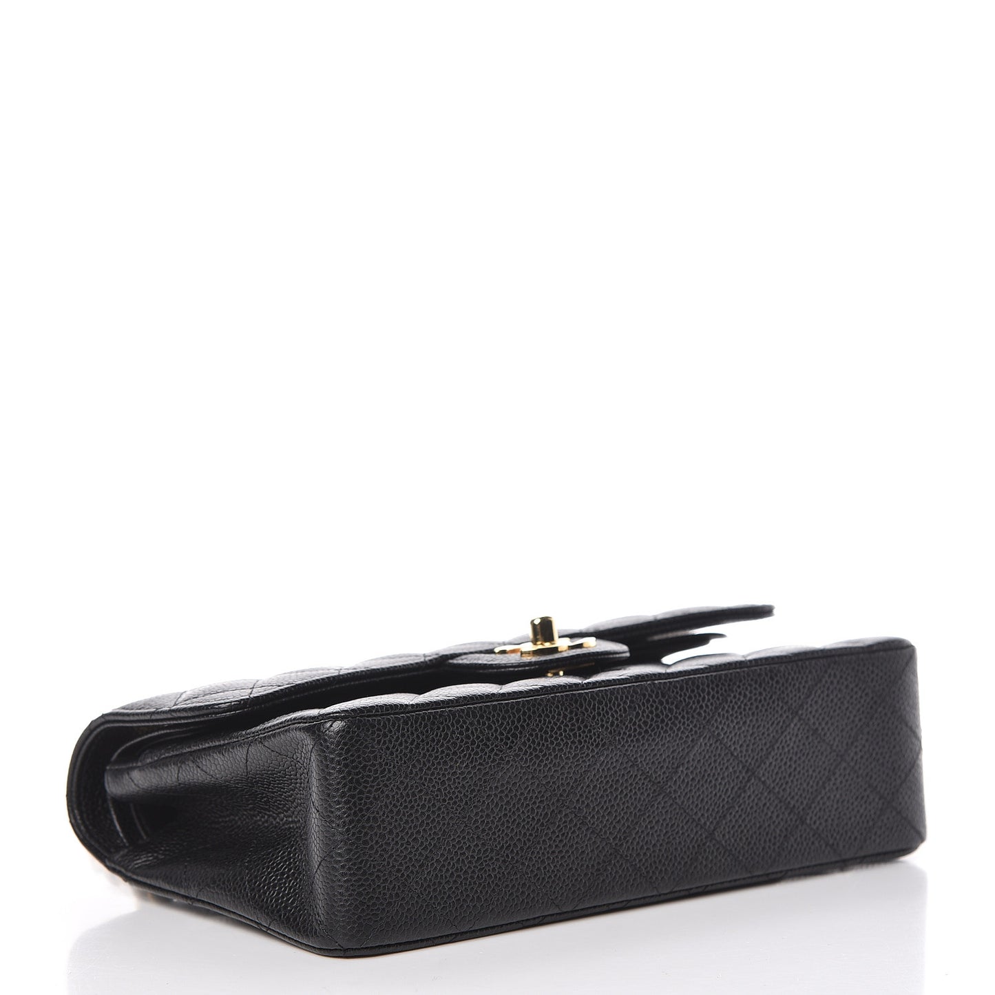 Caviar Quilted Small Double Flap Black