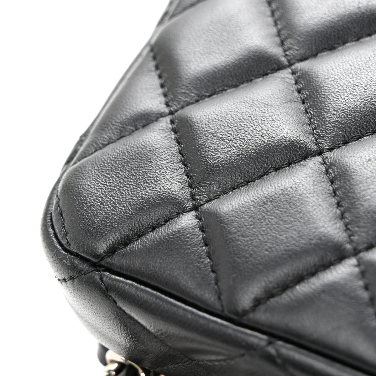 Lambskin Quilted Small Clutch With Chain Black