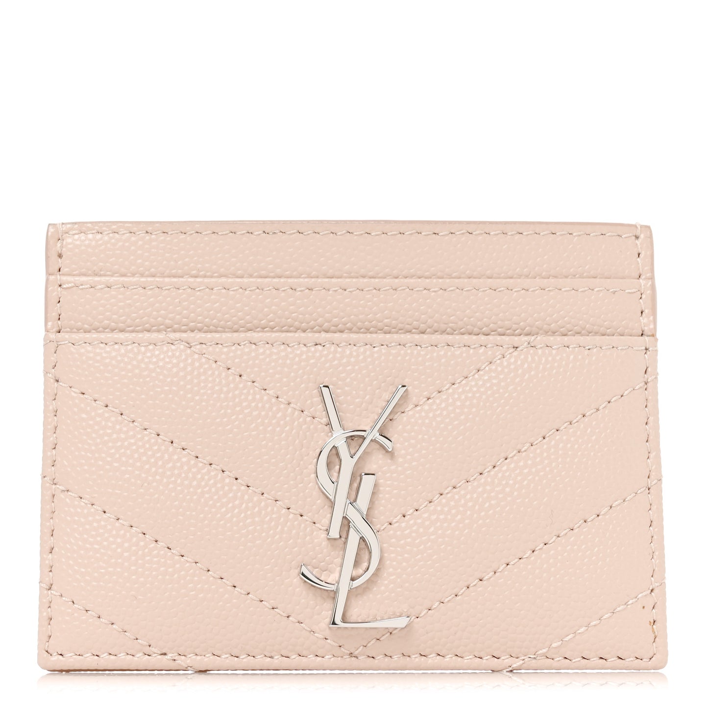 Grain De Poudre Matelasse Chevron Monogram Credit Card Case Marble Pink