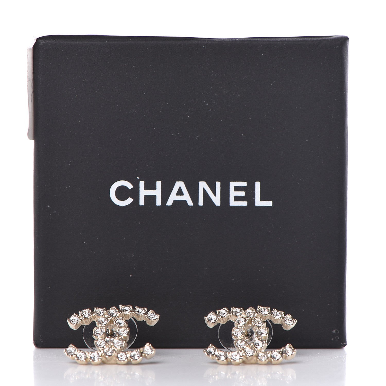 Chanel Crystal CC Earrings Gold 5 of 5